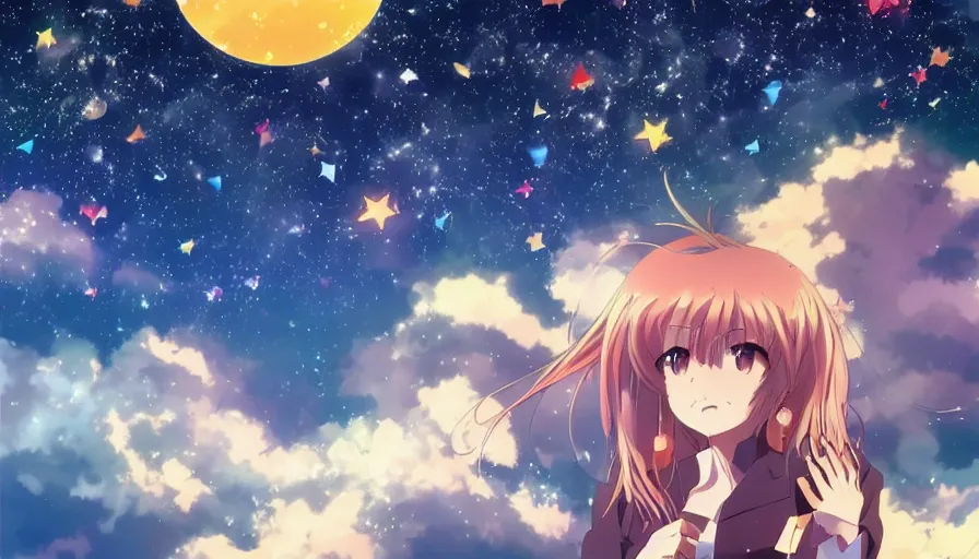 Prompt: 480x854 Sky Full Of Stars Anime Android One Hd 4k