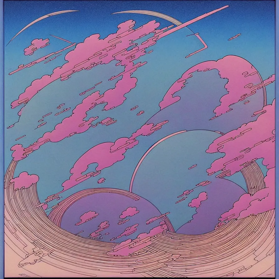 Prompt: ( ( ( ( beautiful starring sky and cloud with decorative frame design ) ) ) ) by mœbius!!!!!!!!!!!!!!!!!!!!!!!!!!!, overdetailed art, colorful, record jacket