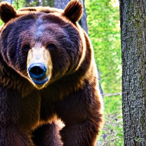 Image similar to human! bear werecreature, photograph captured at woodland creek