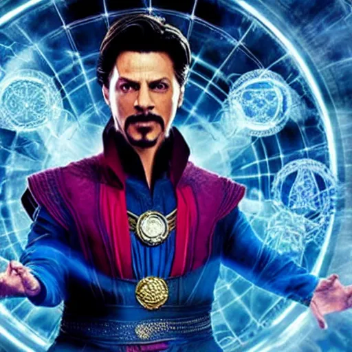 Prompt: film still of shah rukh khan as doctor strange