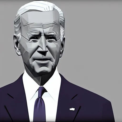 Image similar to joe biden, low poly, render,