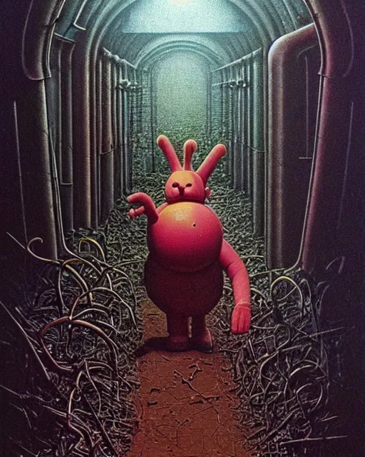 Image similar to still frame from thomas and friends by giger, happy teletubbies train by wayne barlowe, eldrich see thomas train by beksinski, grandiose demonic train with locomotive
