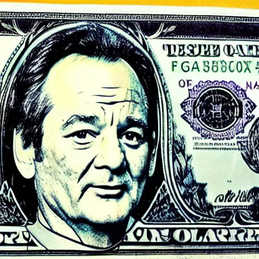 Image similar to bill murray on a dollar bill