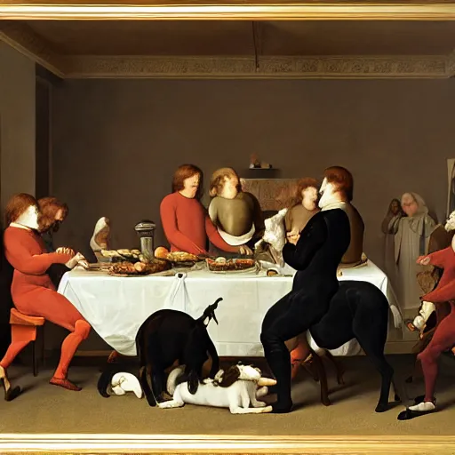 Prompt: The feast, by george-stubbs