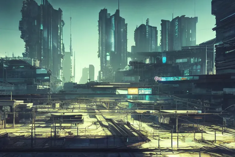 Prompt: cyberpunk landscape of metro constitucion iztapalapa, futuristic look, highly detailed body, very powerful, photorealistic camera shot, bright studio setting, studio lighting, crisp quality and light reflections, unreal engine 5 quality render