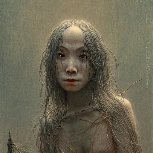 Prompt: by waterhouse, by beksinski, high quality, photograph portrait of victorian yokai, haunting, extremely detailed and intricate, octane render, unreal engine, 8 k