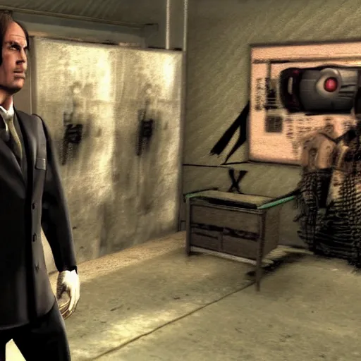 Image similar to Saul Goodman at Metal Gear Solid game on PS one