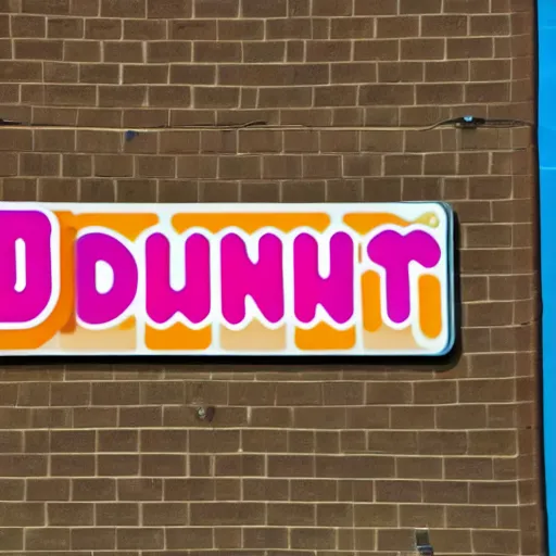 Image similar to a photo of the dunkin donuts logo from far away, digital photography