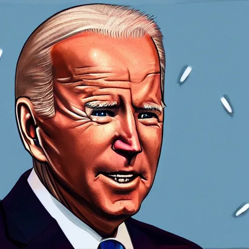 Image similar to joe biden with glowing laser eyes, artstatiom