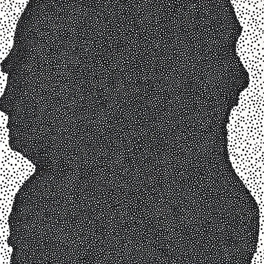 Image similar to face made out of planet, faceless people dark, dots, drip, stipple, pointillism, technical, abstract, minimal, style of francis bacon, asymmetry, pulled apart, cloak, hooded figure, made of dots, abstract, balaclava