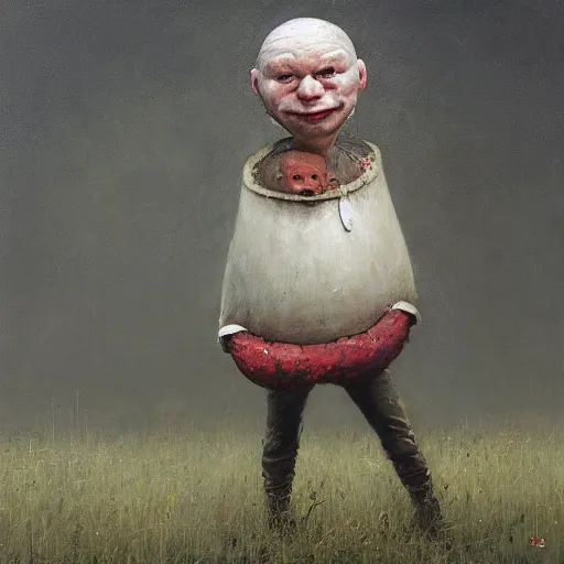 Image similar to onion man by Jakub Rozalski, oil painting on canvas, smug onion head