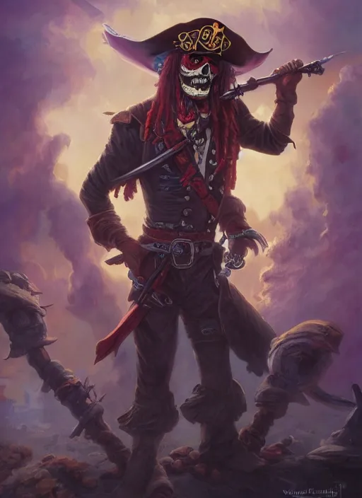 Image similar to undead pirate captain by paul dainton and vladimir volegov and alexander averin and delphin enjolras and daniel f. gerhartz