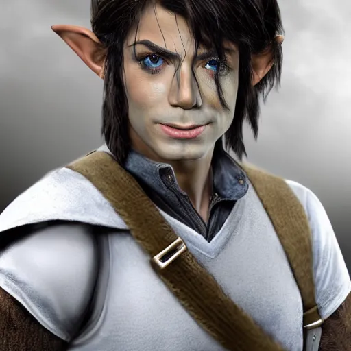 Image similar to 8k hyper realistic HDR portrait photo of Link from Legend Of Zelda with Michael Jackson’s face