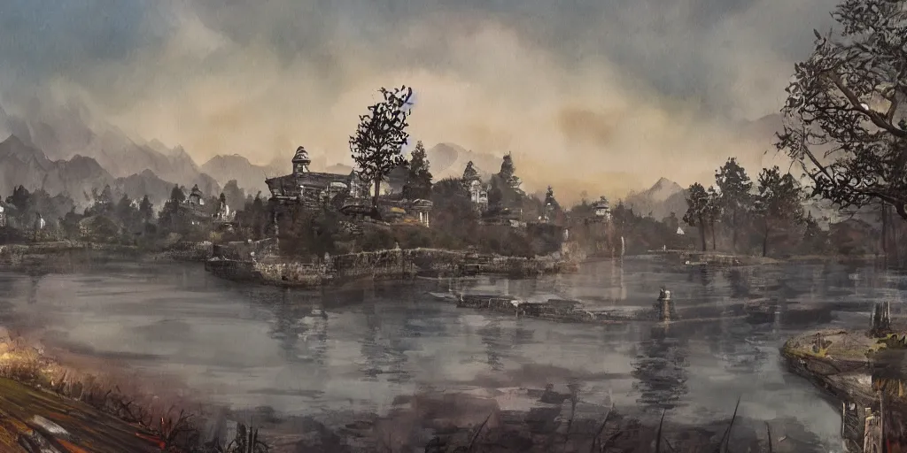 Prompt: a painting of cyrodiil