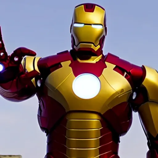 Prompt: Film still of Donald Trump as Iron Man, from The Avengers (2012)