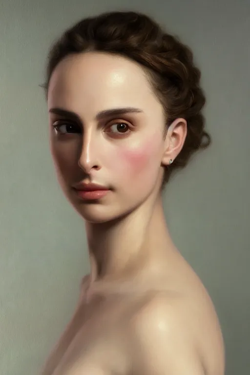 Prompt: Nathalie Portman portrait, loving amber eyes, a shy face, style portrait painting of François Boucher, Oil Painting, unreal 5, DAZ, hyperrealistic, octane render, Regal, Refined, Detailed Digital Art, RPG portrait, William-Adolphe Bouguereau, Michael Cheval, dynamic lighting, Highly Detailed, Cinematic Lighting, Unreal Engine, 8k, HD