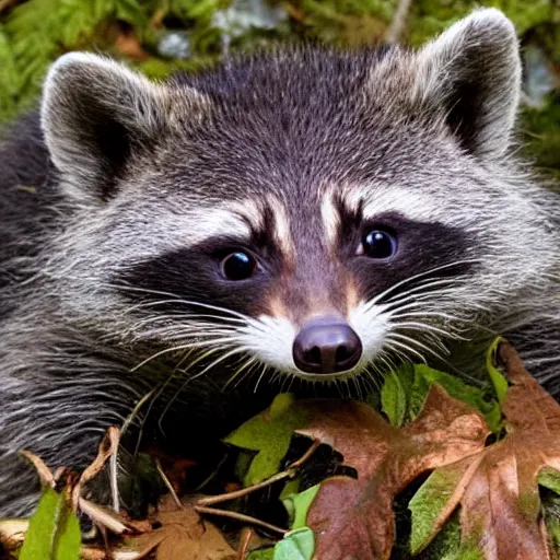 Prompt: Daniel Radcliffe lives in the woods with a pack of raccoons,