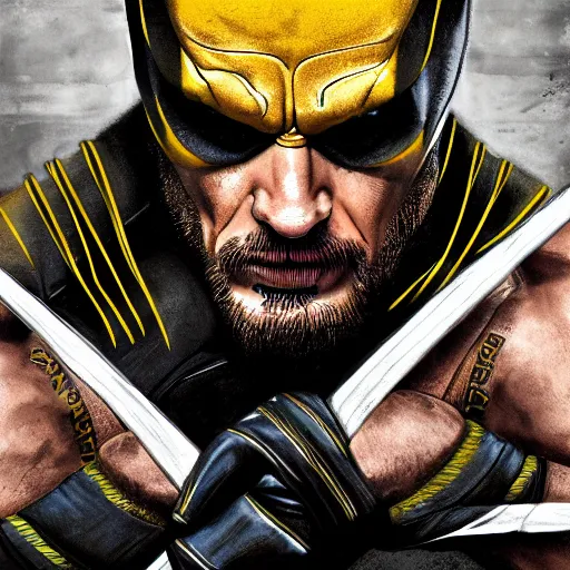 Image similar to Tom Hardy in wolverine suit Digital art 4K quality Photorealism