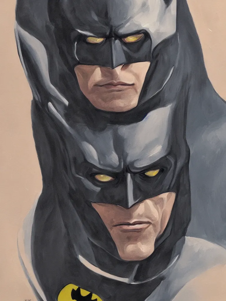 Image similar to a portrait painting of the batman