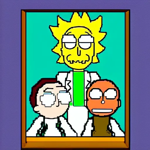 Image similar to Rick and Morty pixel art