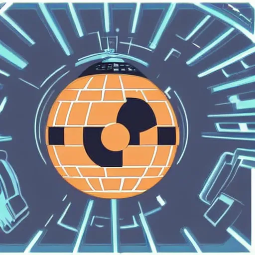 Image similar to Star wars death star in Kurzgesagt art style