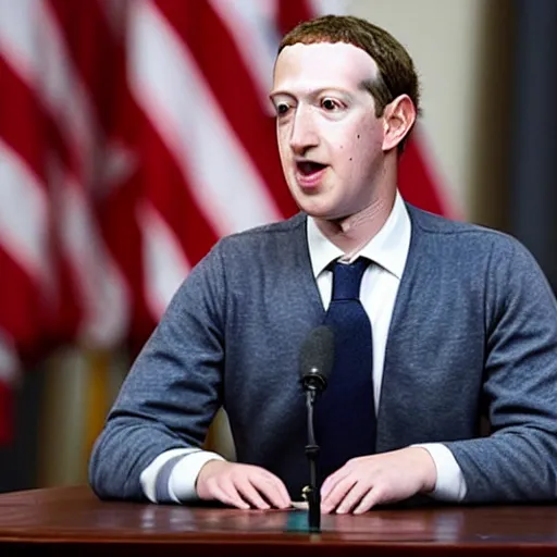 Prompt: A 60 year old Mark Zuckerberg elected president of the united states