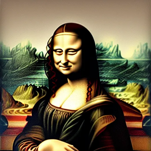 Prompt: mona lisa is playing the piano, mona lisa style