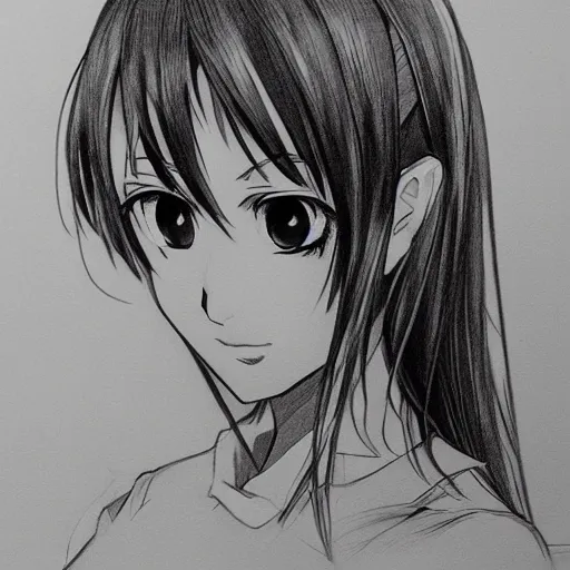 prompthunt: anime girl portrait profile, black and white sketch