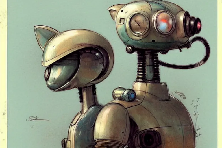 Image similar to ( ( ( ( ( 1 9 5 0 s retro future robot cat. muted colors. ) ) ) ) ) by jean - baptiste monge!!!!!!!!!!!!!!!!!!!!!!!!!!!!!!