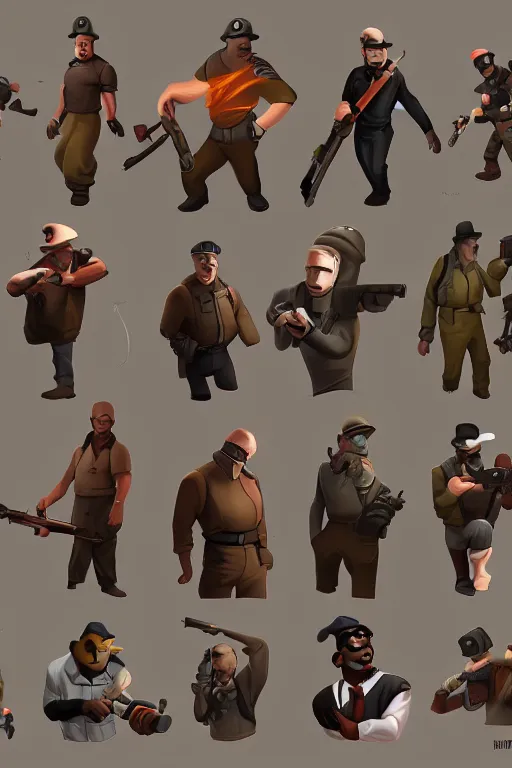 Prompt: team fortress 2 character art by moby francke