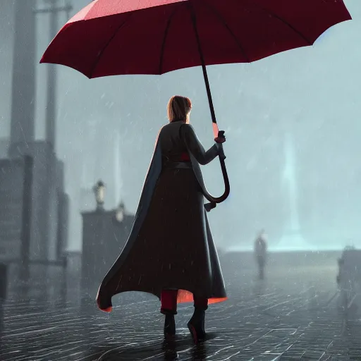 Prompt: women with umbrella beautiful dynamic lighting, cinematic, wide angle establishing shot, extremely high detail, photo realistic, cinematic lighting, post processed, concept art, artstation, matte painting, style by Hewton, Randolph Stanley , unreal engine 8k