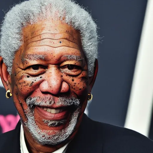 Image similar to morgan freeman smiling at the camera, trypophobia