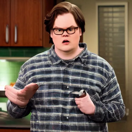 Image similar to dwight schrute pretending to be clark duke