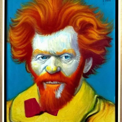 Prompt: ronald mcdonald, von gogh