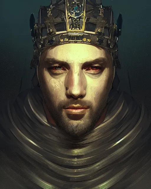 A Portrait Of A Medieval King Cyberpunk Grim Stable Diffusion