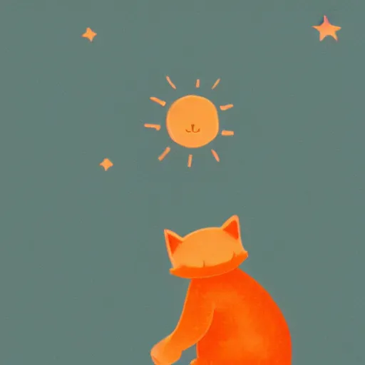 Image similar to A fuzzy orange cat sitting on planet earth, space with stars in the background, trending on artstation