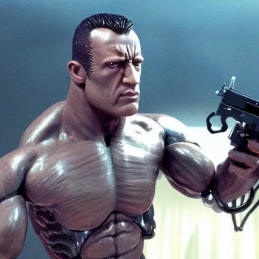 Prompt: terminator t - 8 0 0 played by the rock