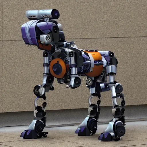 Image similar to Sci-fi industrial mech robot cat by boston dynamics