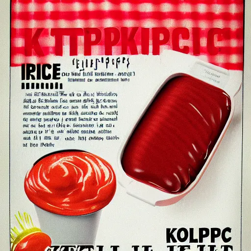 Image similar to product advertisement for ketchup ice cream