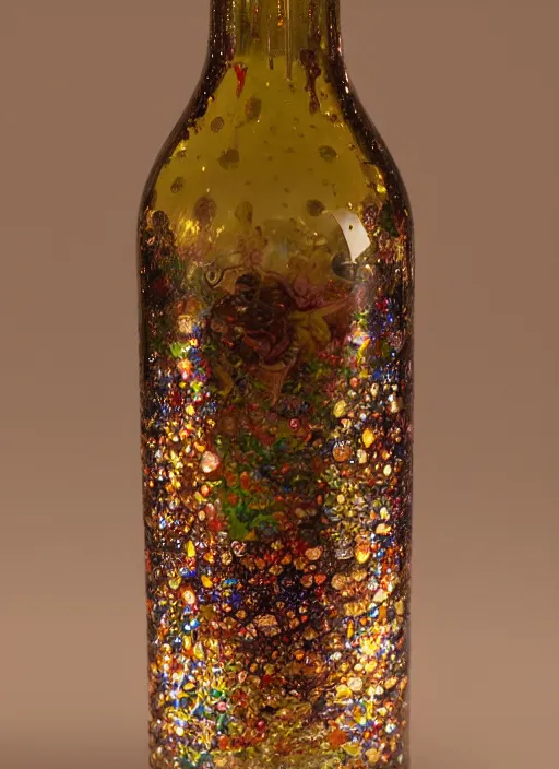 Prompt: high intricate glimmering glass bottle containing fluid mermaids, maria panfilova, andrea savchenko, mike kime, ludovic plouffe, qi sheng luo, oliver cook, makoto shinkai, trending on artstation