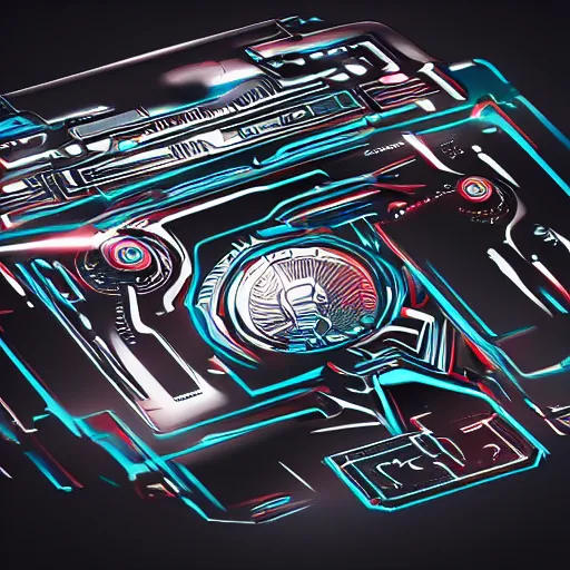 Prompt: car engine, concept, card form, cyberpunk style