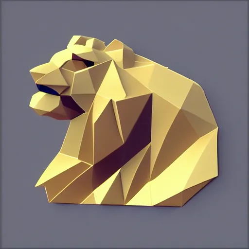 Image similar to low poly lion logo