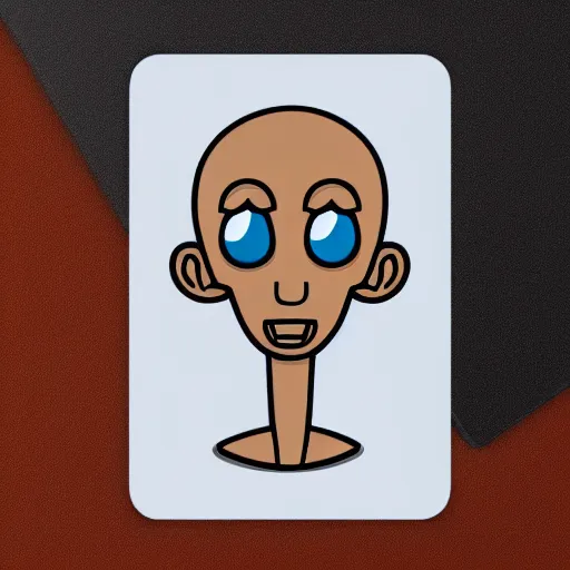 Prompt: sticker illustration of an funny white skin alien