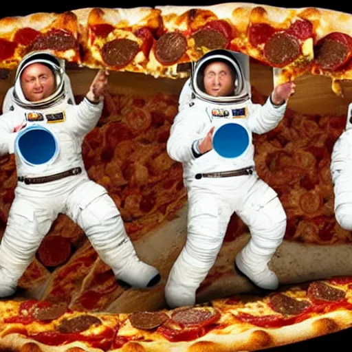 Image similar to Astronauts landing on pizza