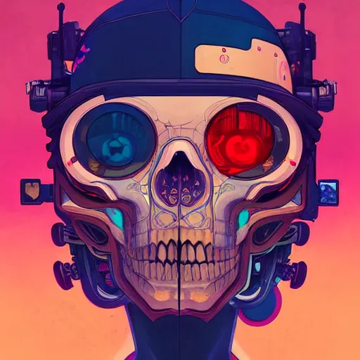 Prompt: a beautiful painting of a cyberpunk blindfolded skull by sachin teng and pascal blanche and alphonse mucha! and darius puia bakaarts and josan gonzalez!. in style of conceptual art. colorful comic, film noirs, brush stroke, vibrating colors, hyper detailed. octane render. trending on artstation