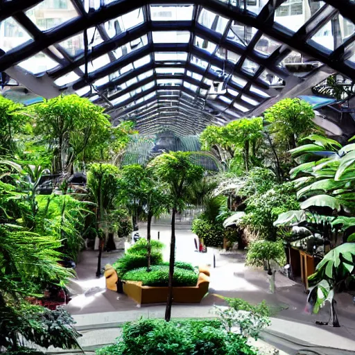 Prompt: indoor park from hotel window