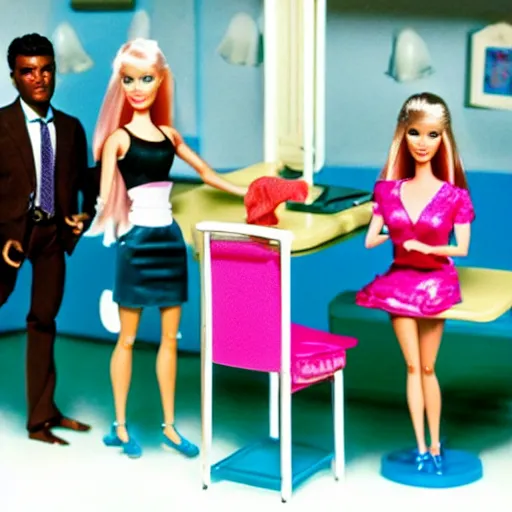 Image similar to barbie playset in pulp fiction, 8 k