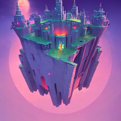 Image similar to an incredible floating castle by neil blevins