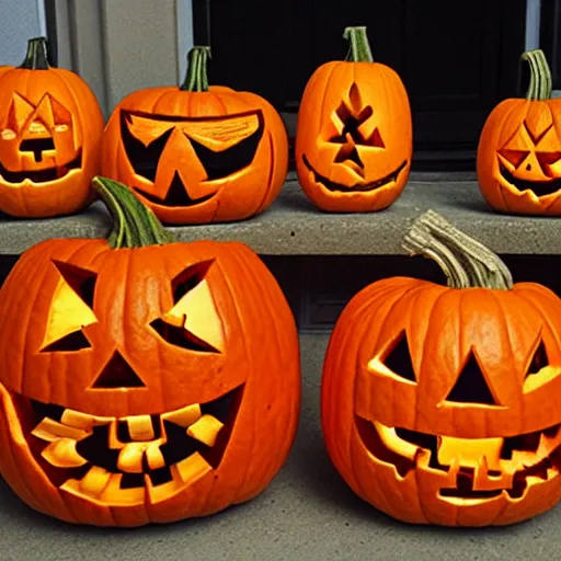 Image similar to jack - o - lanterns, intricate carving, patterns