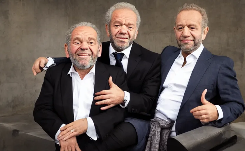 Prompt: alan sugar cradling alan sugar